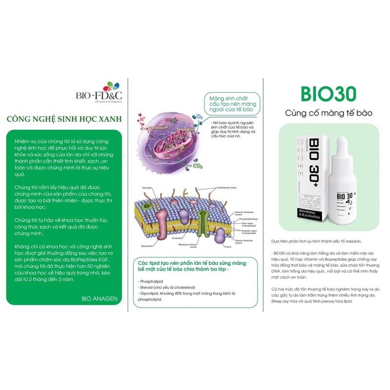Serum chống lão hoá, làm sáng mịn đều màu da, phục hồi da BIO FD&C Bio 30 10ml