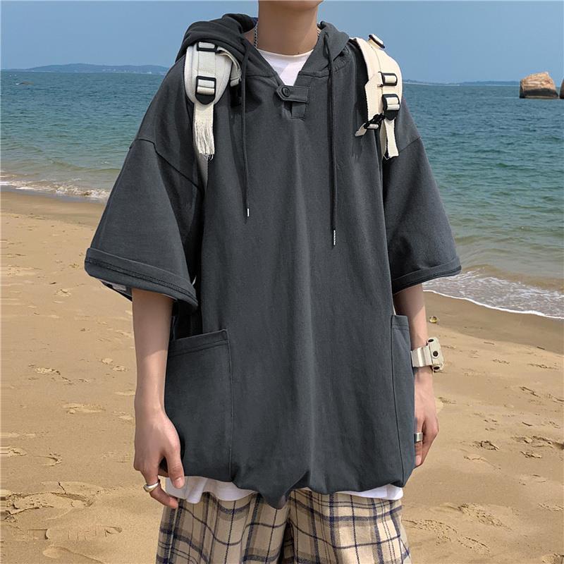 Áo Hoodie Tay Ngắn Thời Trang Mùa Hè Cho Nam