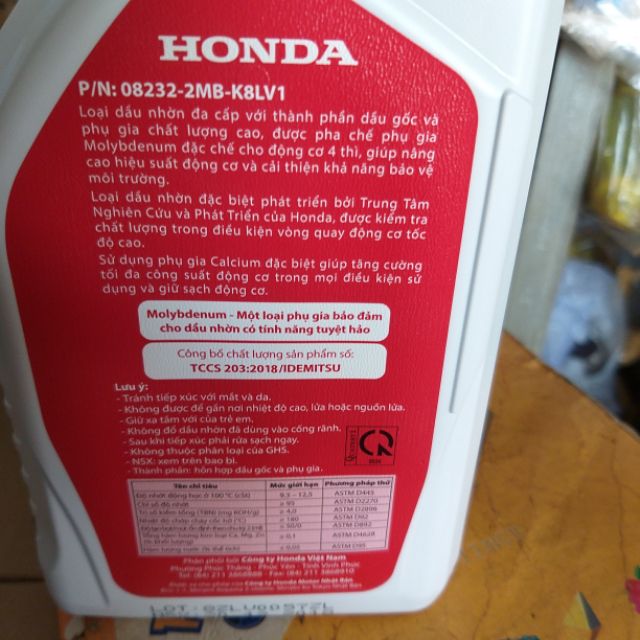 Nhớt honda tay ga 800ml