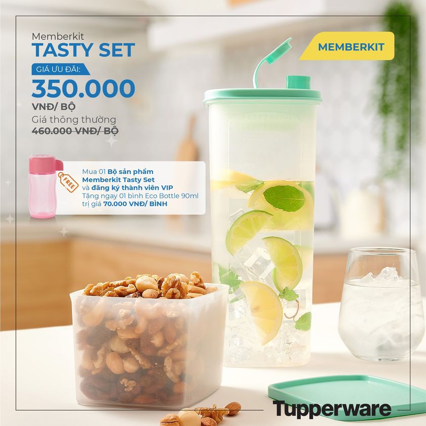 Giá Siêu Sock kèm quà tặng - Bộ Sản Phẩm Tupperware Tasty Set (2 món)