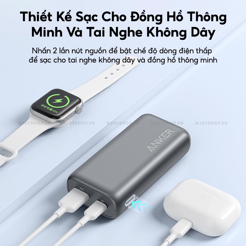 Pin Dự Phòng Mini 10000mAh Siêu Nhỏ Gọn Tiện Lợi ANKER Powercore PD Redux A-9514 Sạc Nhanh 22.5W + IQ 3.0 Njoyshop