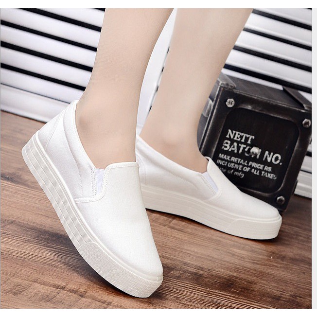 [SIÊU ÊM CHÂN] Giày slip on vải trơn đế bánh mì S336 vải thô mềm, thoáng mát, đế cao su dẻo đàn hồi tốt