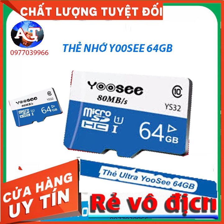 [ GIÁ HUỶ DIỆT] THẺ Nhớ 64g Chuyên Dụng Camera Yoosee