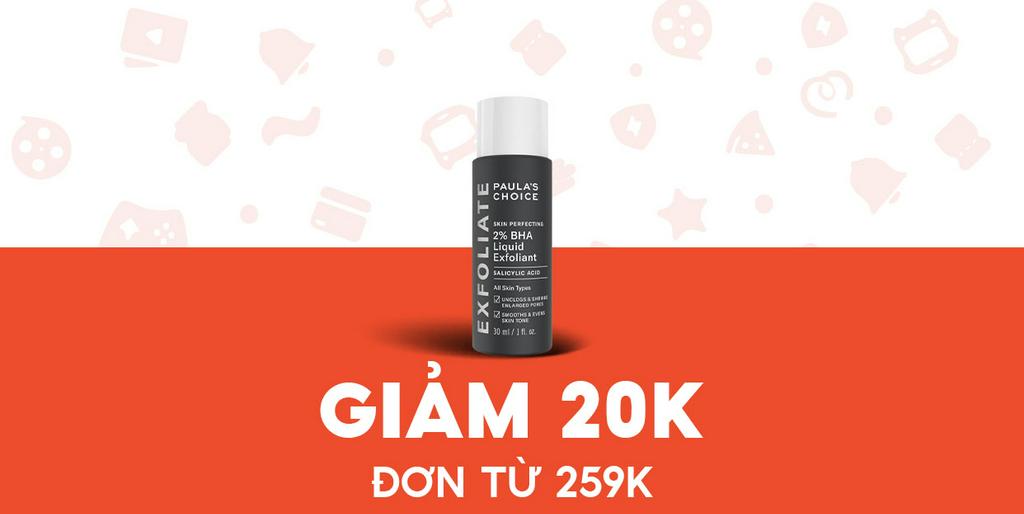 - TGSF - Giảm 20K cho Dung dịch Paula's choice BHA 2% 30ml