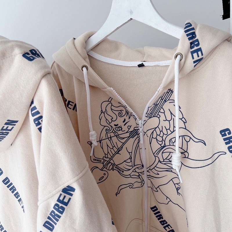 [sẵn] Áo Khoác Zip Kéo Thiên Thần DIRBEN PQK (nam nữ mặc)