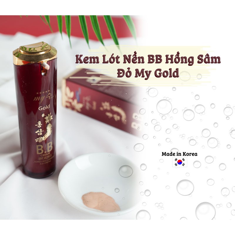 [DATE 2024] Kem Nền BB Cream Hồng Sâm Đỏ My Gold Korea Red Ginseng SPF 50 Pa+++ 40ml