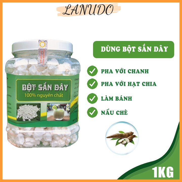 Bột sắn dây ta nguyên chất mát lành , Nhà làm chất lượng ,  Không pha trộn - Giúp thanh nhiệt cơ thể, có tem bảo đảm