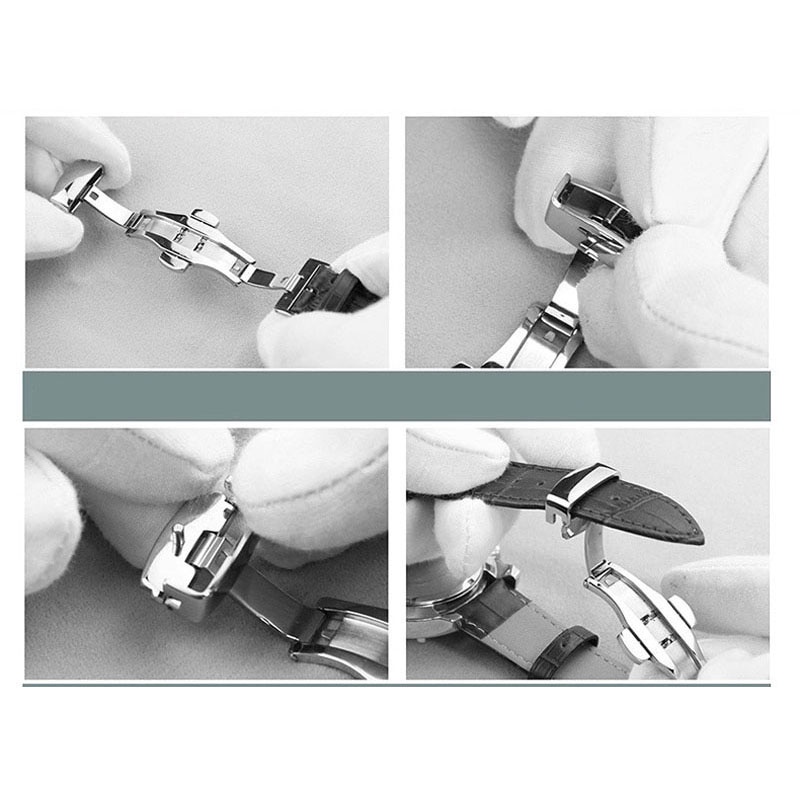 Dây đồng hồ da thật họa tiết cá sấu thay thế 12 13 14 15 16 17 18 19 20 21 22 23 24 mm