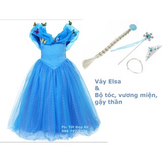 Combo búp bê váy hóa và váy công chúa ELsa , Lọ Lem, Sofia ,