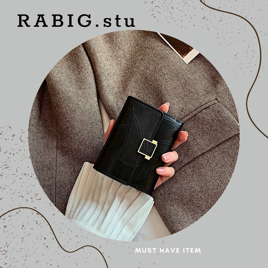 RABIG│Ví nữ mini da PU đựng tiền đựng thẻ chia nhiều ngăn vintage thời thượng HÀN QUỐC 2022 [HÀNG NHƯ HÌNH]
