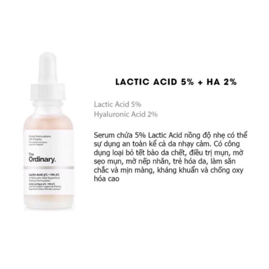 Serum Sáng Da Lactic Acid 5%+ HA - The Ordinary