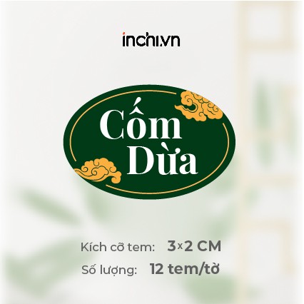 Tem Decal Bánh Trung Thu Cao Cấp Có Sẵn Hình Elip - 13 Nhân & 1 Nhân Viết Tay Size 12 Tem / Tờ Giá Rẻ