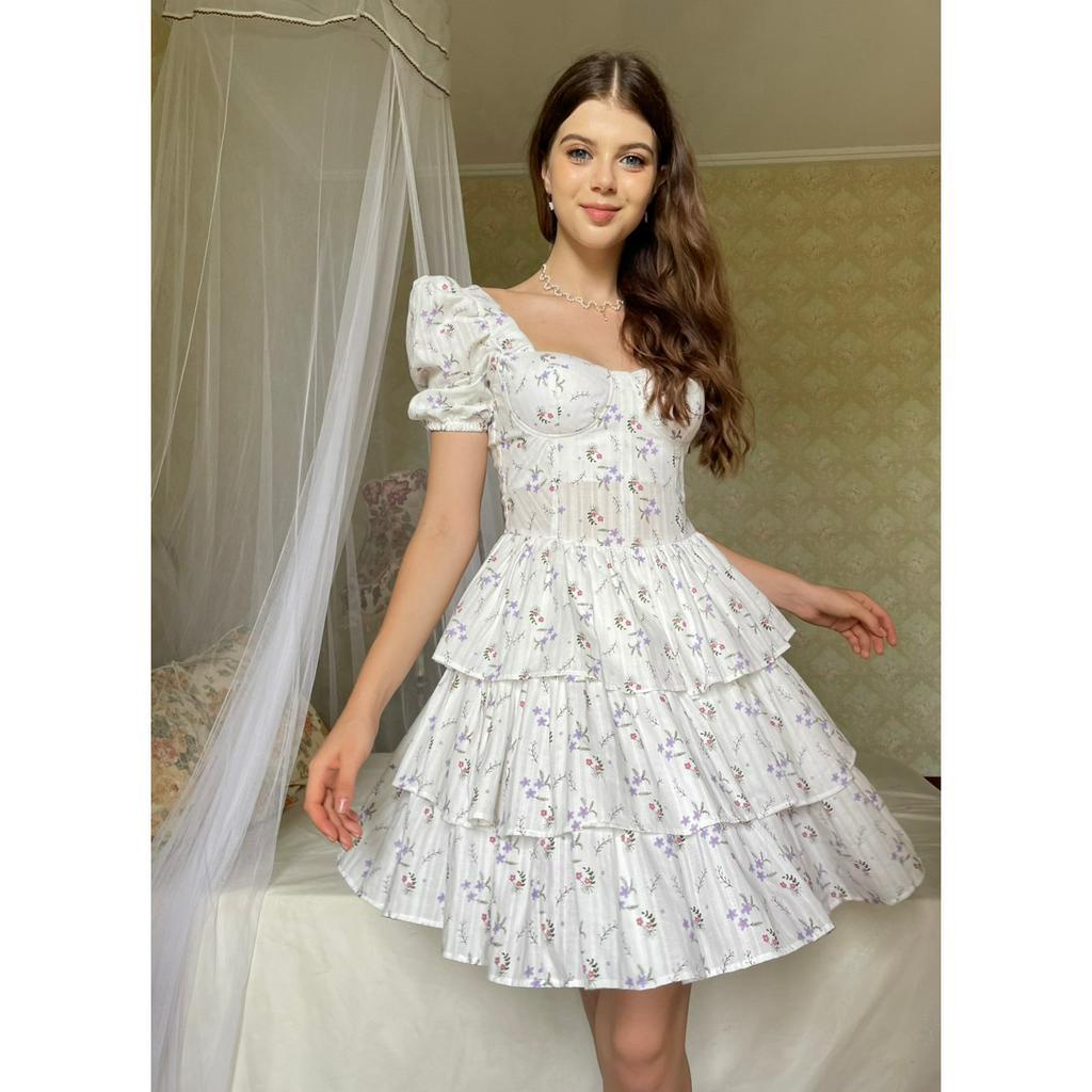 TIFFANY STUDIOS - Váy Hoa Lavender 3 Tầng Xòe - DOSE DRESS
