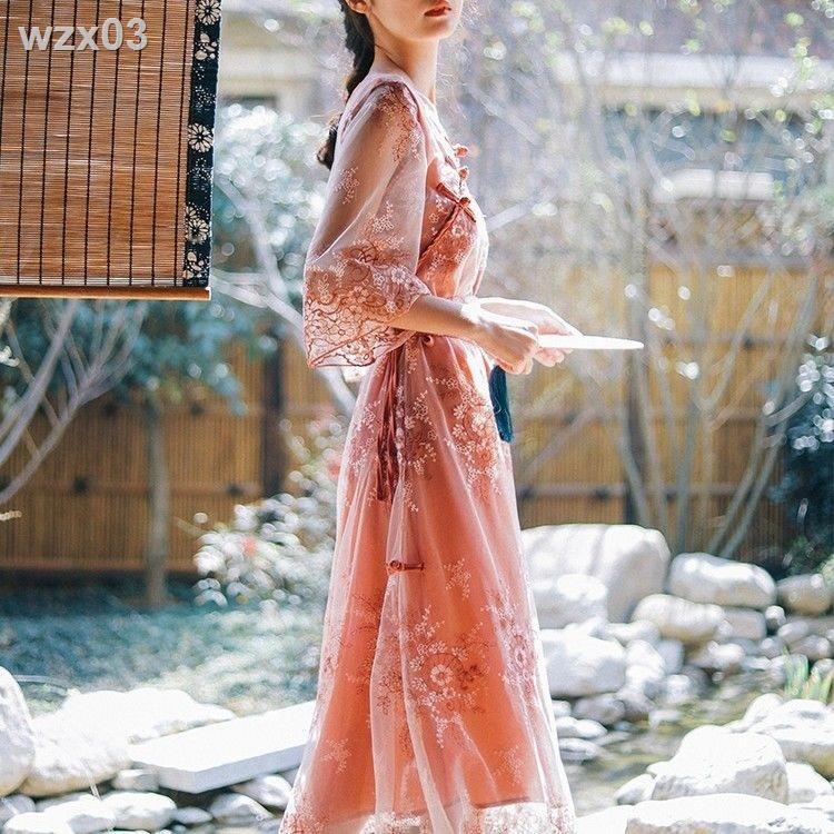 ♂⊕Áo dài thêu Hanfu cổ điển ngọt ngào và tươi mát, nàng tiên, siêu mùa xuân, nữ mới 2021