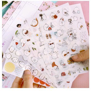 [Mã LIFE10K1504 giảm 10K đơn 20K] Set 6 tấm sticker Molang ver1