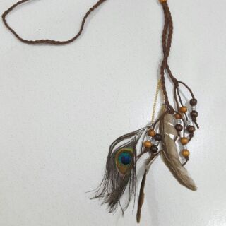 Dây quấn đầu (headband) gắn lông vũ phong cách boho