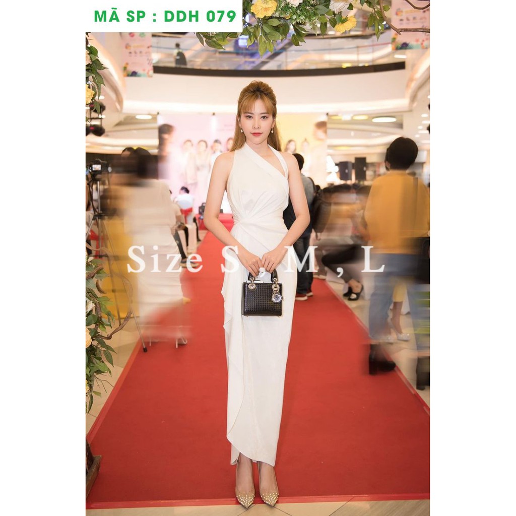 Đầm dạ hội dự tiệc lệch vai eo nhúng sang trọng Thoitranghd