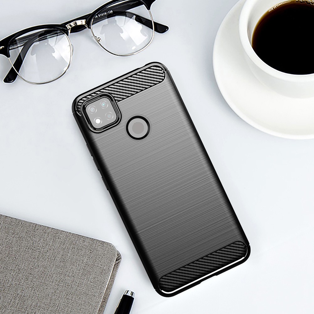Ốp lưng Xiaomi Redmi 9 9A 9C Cacbon phay xước chống sốc chống vân tay