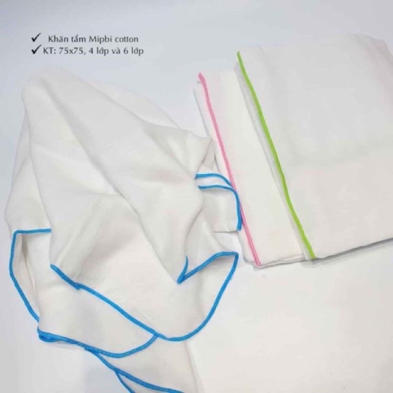 Khăn tắm xuất Nhật Mipbi 100% cotton tự nhiên siêu mềm (Túi 1 chiếc 75x85cm)