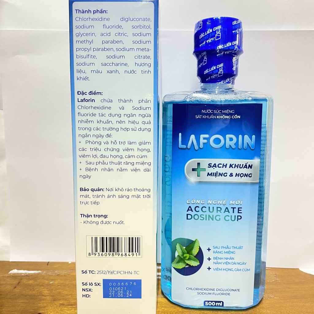 Nước súc miệng sát khuẩn răng miệng Laforin chai 500ml