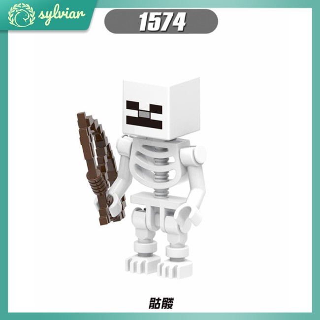 [sylviar] Đồ Chơi Mô Hình Lego Minecraft Steve Alex Zombie Iron Golem Enderman Diy