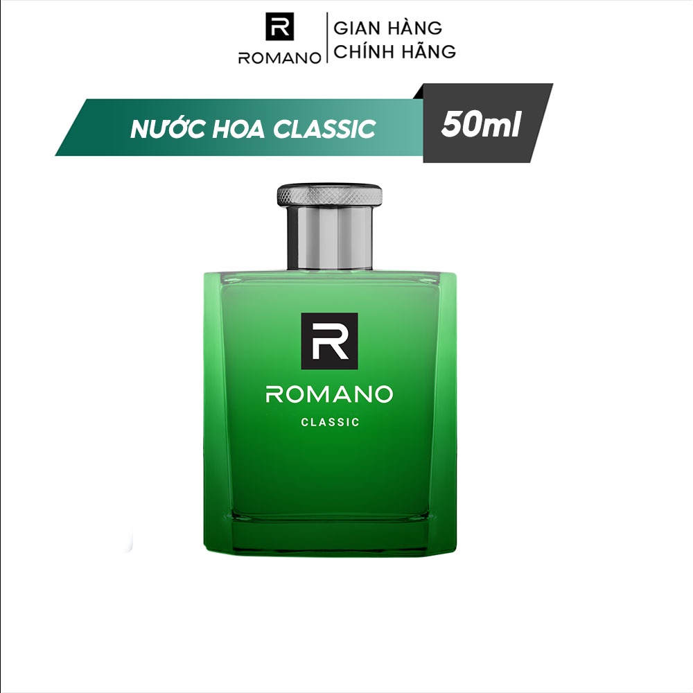 Combo Romano: Sữa tắm sạch khuẩn Classic 650G + Nước hoa Classic 50ml + Lăn khử mùi Classic 50ml