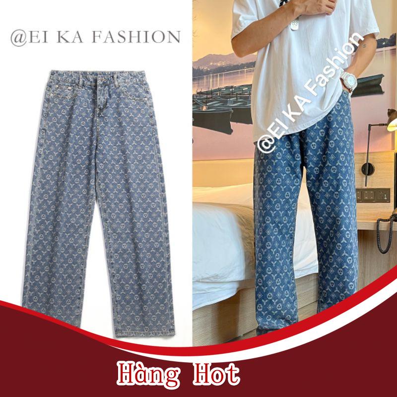 Quần Jeans Ống Đứng In Họa Tiết Phong Cách Hàn Quốc Size S-3XL Cho Nam