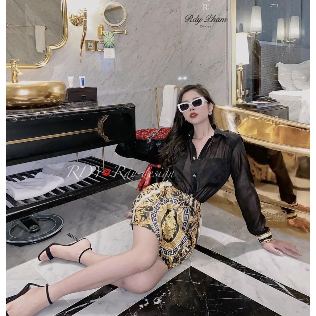 Set áo tơ óng nhũ