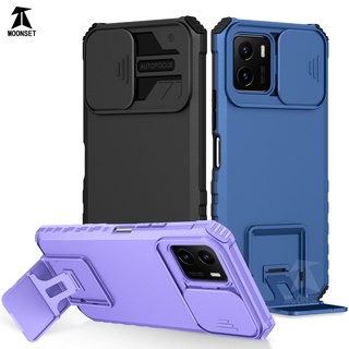 Dành Cho Vivo Y15S Y15A Y15C Y01 Y20 Y20s Y20i Y50 Y30 Y17 Y15 Y12 Y11 Y91 Y95 Ốp Lưng Có Trượt Camera Chân Đế Chống Sốc Bảo Vệ Siêu Mỏng