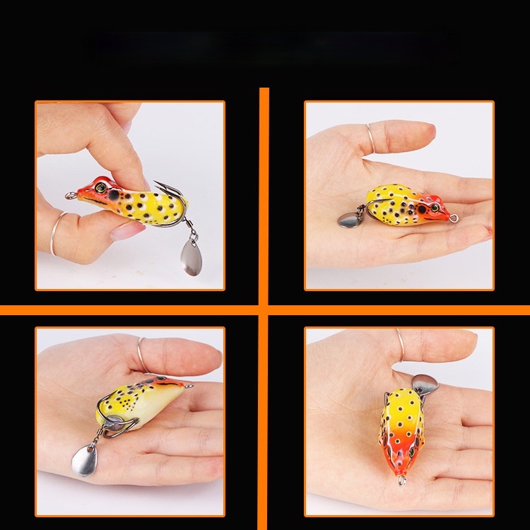 Mồi Câu Cá Mềm Hình Ếch 5cm 10g Kèm Móc Câu Chuyên Dụng