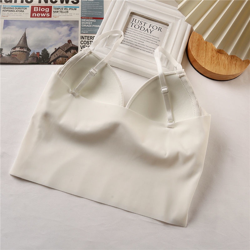 Áo Lót Thể Thao Không Đường May Hình Chữ U Chất Liệu Lụa Mát Dành Cho Nữ