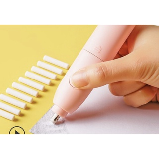 ☘️DELI☘️ Bút gôm tẩy bút chì tự động kèm phụ kiện vỉ gôm tẩy bút chì - Bút tẩy chì rung chạy pin tự động KBS 2020