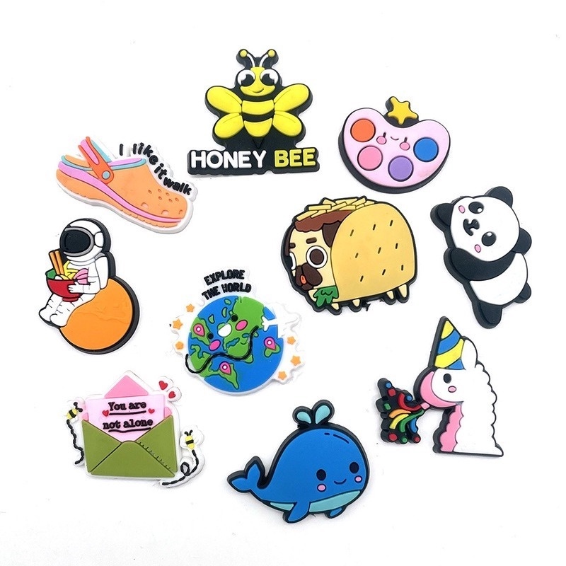 Phụ Kiện Trang Trí Giày Hình Chú Voi/Hoa/Kỳ Lân Nhiều Màu Sắc Thời Trang