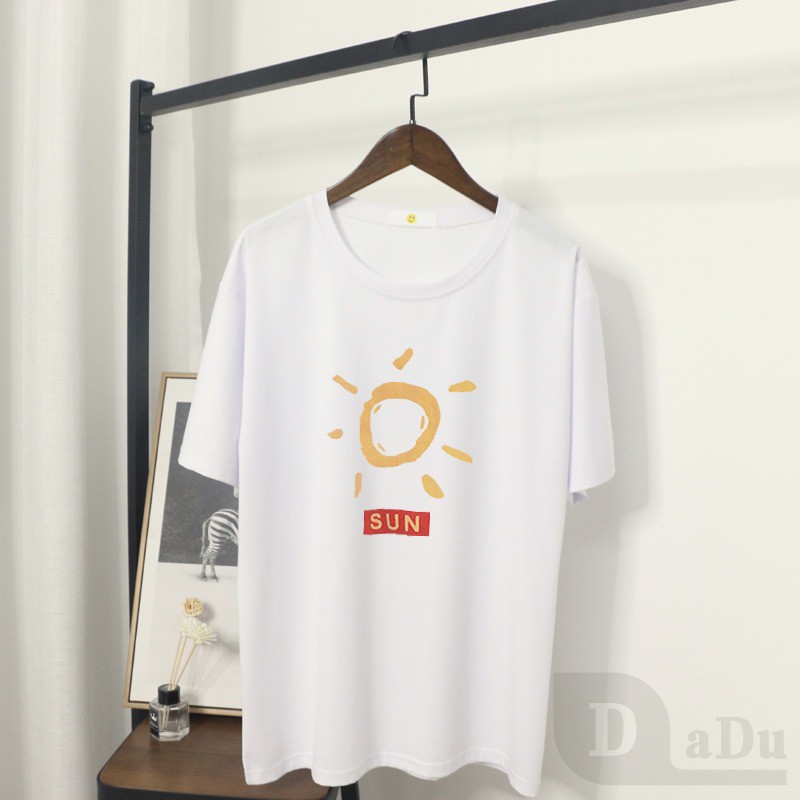 Áo Thun Tay Ngắn Cổ Tròn Dáng Rộng Phong Cách Hàn Quốc Thời Trang Mùa Hè 8 Màu Tùy Chọn Size S ~ 3XL