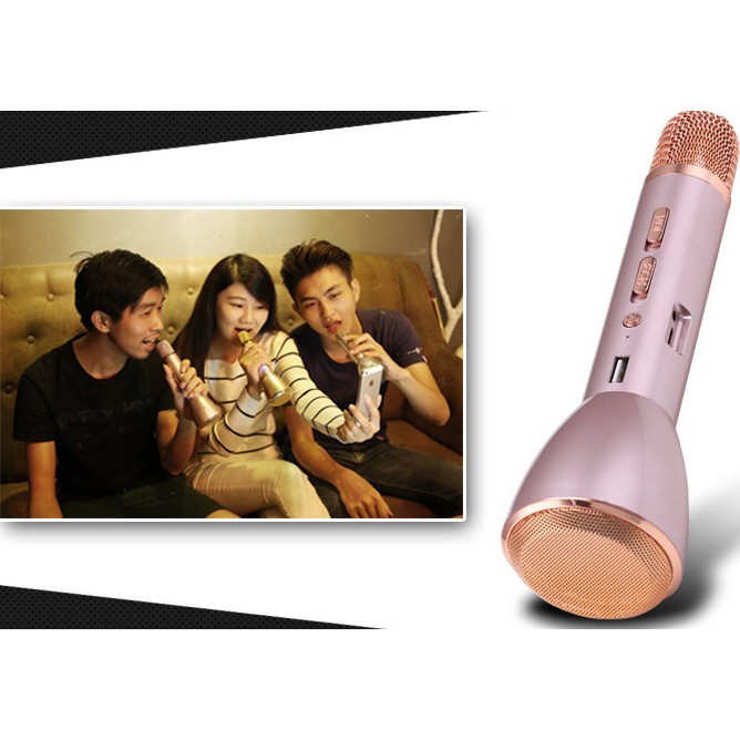 Micro Karaoke Bluetooth Kiêm Loa KV088 Hỗ Trợ Luyện Giọng Tại Nhà Hát Hay Như Ca Sĩ , Kiêm Sạc Dự Phòng