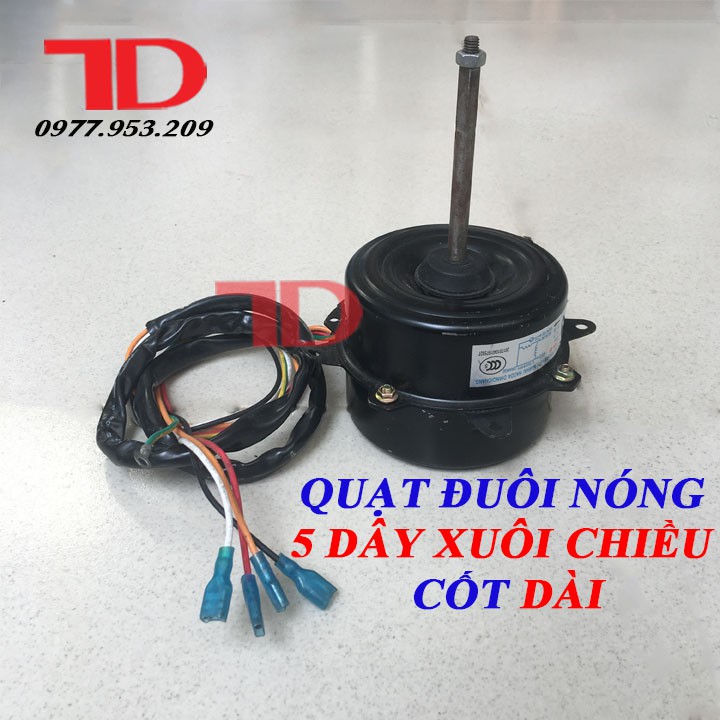 Quạt đuôi nóng điều hòa 36W 5 dây xuôi chiều cốt dài, mô tơ quạt đuôi nóng điều hòa