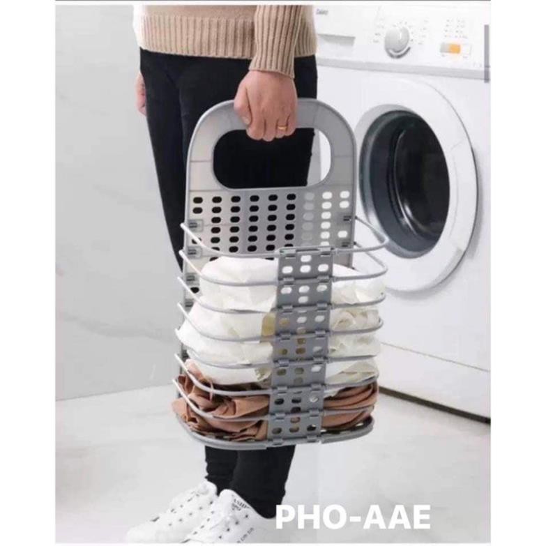 giỏ đựng quần áo, giỏ treo đồ thông mình gấp gọn 0508