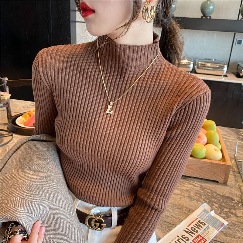 Áo Sweater Cổ Lọ Màu Trắng Thời Trang Thu Đông Hàn Quốc Hàng Mới 2023181409