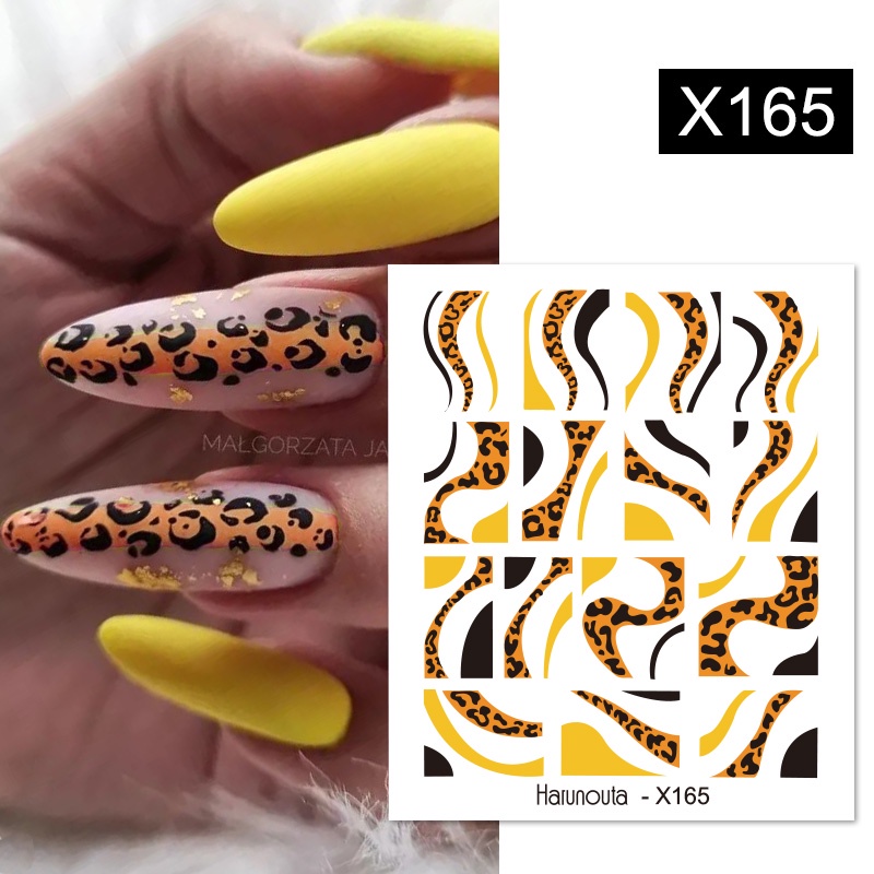 Miếng dán trang trí móng tay UR SUGAR in họa tiết hoa lá/ hoa tuyết/ lá phong đẹp mắt