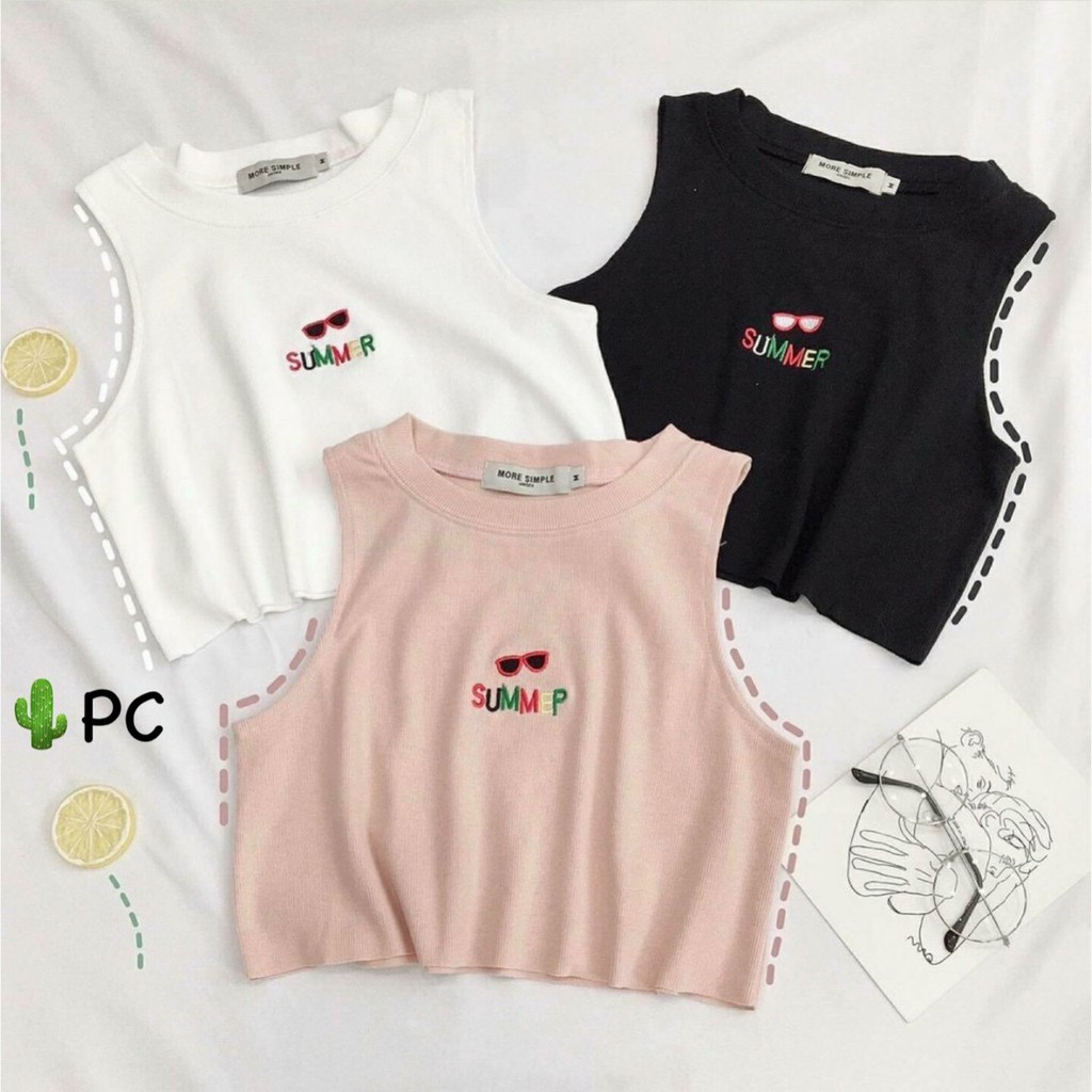 Áo tanktop summer form croptop năng động- ba lỗ thun nữ