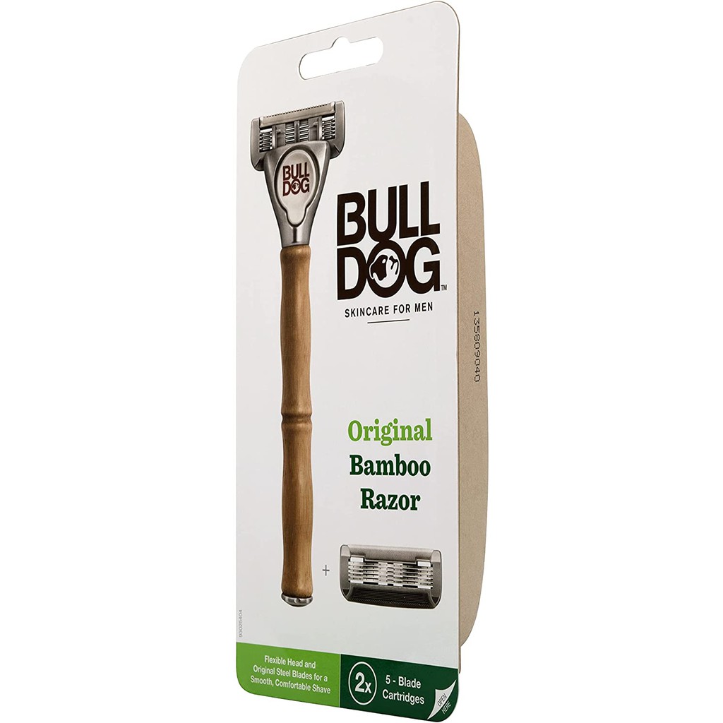 Bộ dao cạo râu 5 lưỡi kép Bulldog Skincare Original Bamboo Razor