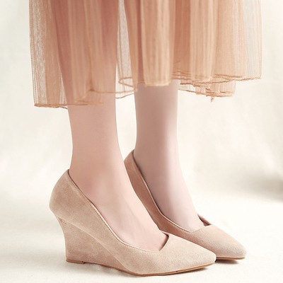 Giày đế xuồng da lộn size 34/40 cao 8cm 130520  TP1