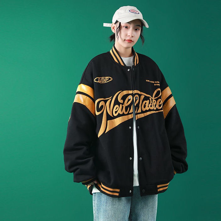 Áo Khoác Bóng Chày Thời Trang Hàn Quốc 2021 Cho Cặp Đôi