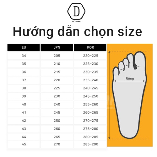 Giày Domba thể thao sneaker gót hologram nam nữ H-9019