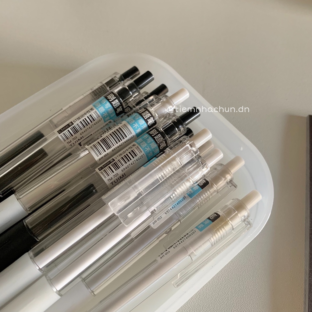 BÚT GEL ĐEN BASIC DẠNG BẤM NGÒI 0.5mm (ảnh thật) - set 2 bút - Tiệm nhà Chun