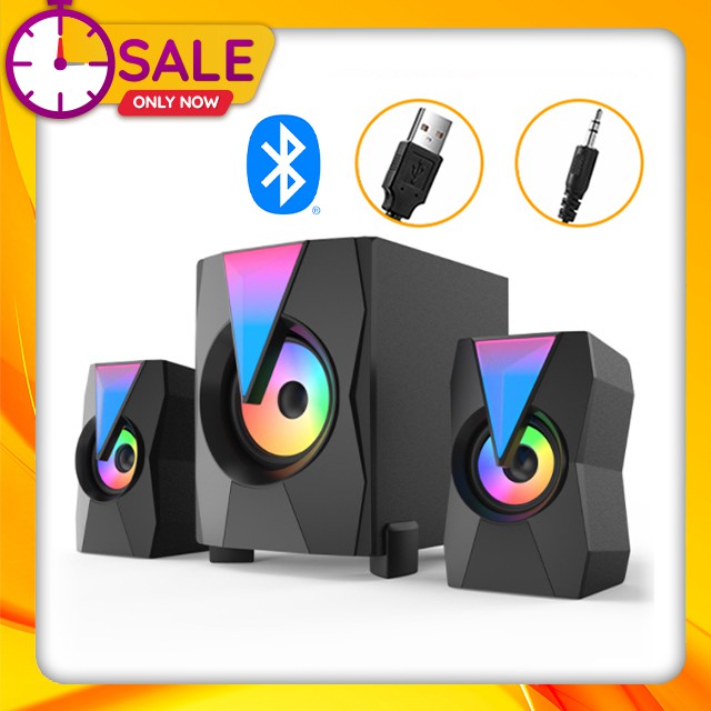 Loa Bluetooth Gỗ 2.1 Để Bàn Công Suất Lớn FT-K9 Thiết Kế Hiện Đại Có Đèn Led RGB Dùng Cho Tivi Máy Vi Tính PC Laptop