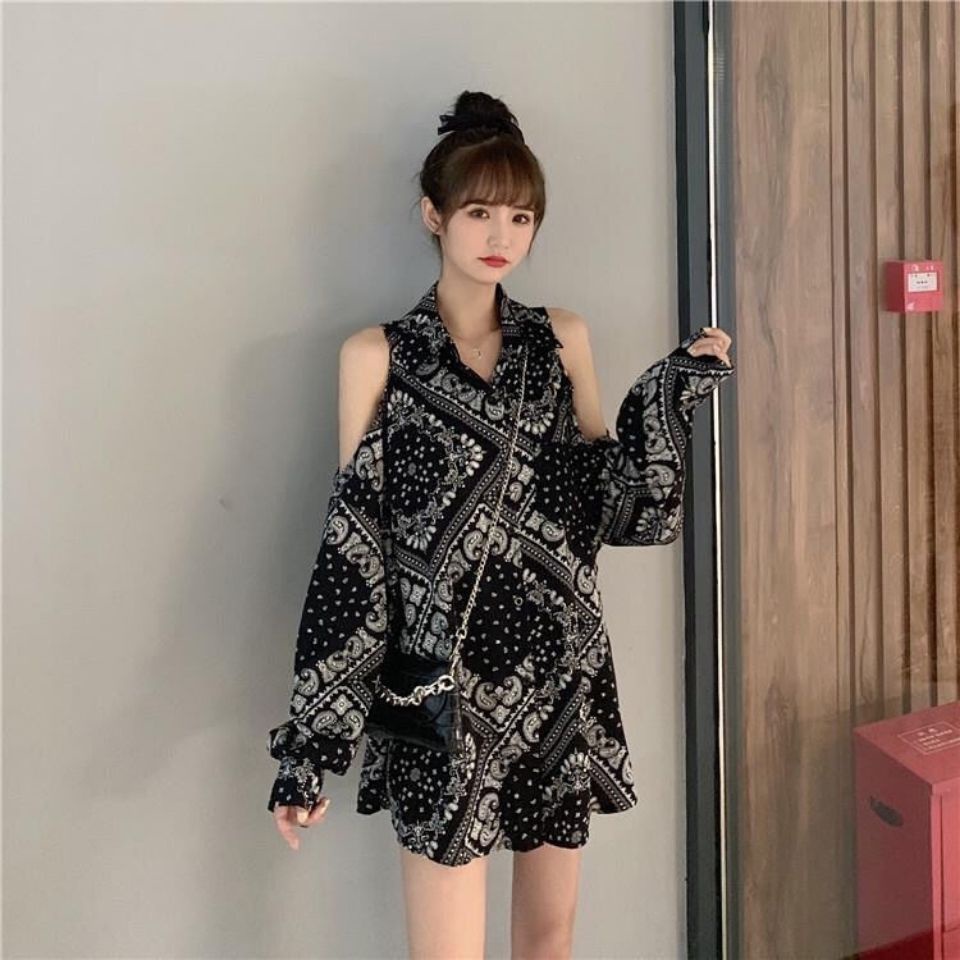 Áo sơ mi tay dài in hoa có thể điều chỉnh kích cỡ cho nữ