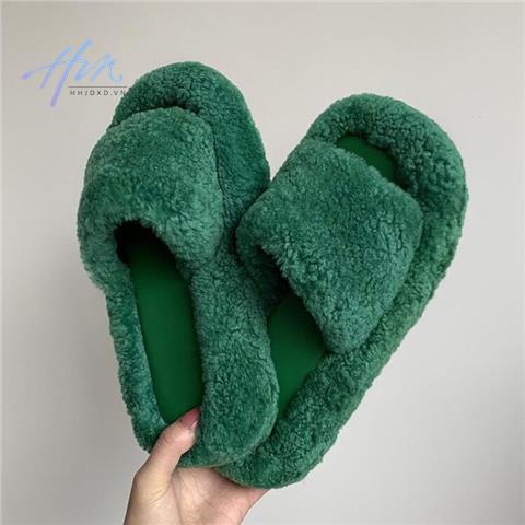 Dép bông mang ngoài trời đế dày tăng chiều cao phong cách mới thời trang 2022 cho nữ