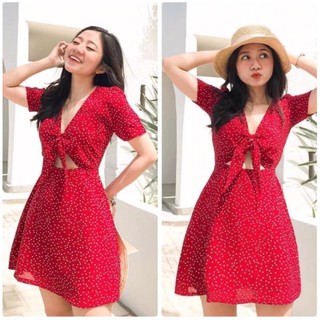 ĐẦM BI ĐỎ NƠ NGỰC CÓ LÓT - MIMI DRESS T192