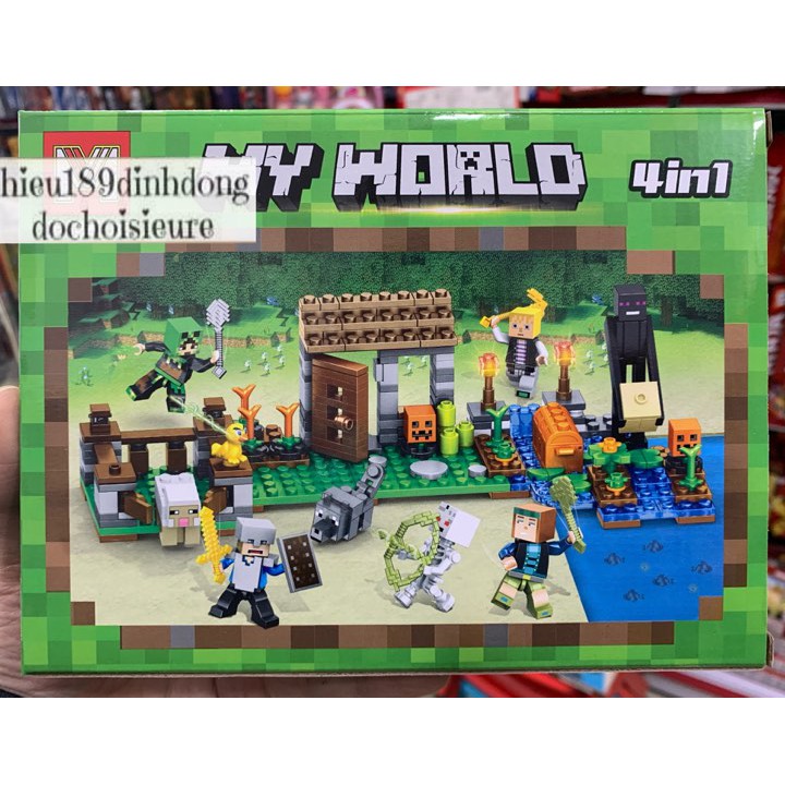 Lắp ráp xếp hình lego minecraft my world 3011 : Nông trại bị tấn công (Khách hàng chat chọn mẫu)